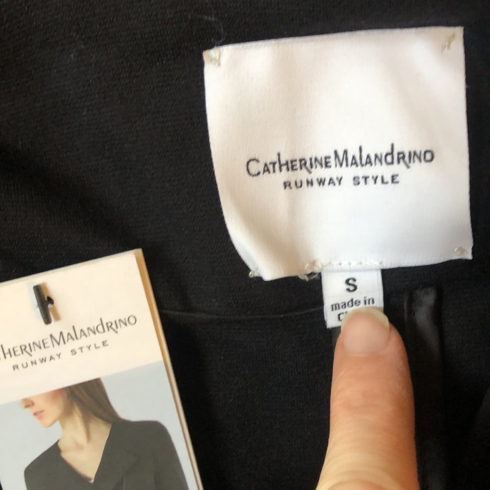 NWT Catherine Malandrino Black Runway Style Asymmetrical Blazer Jacket Sz S - Picture 6 of 8